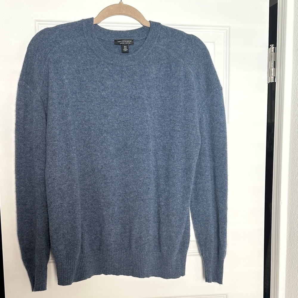 Saks Fifth Avenue Cashmere Women’s Heather Blue Crewneck Sweater